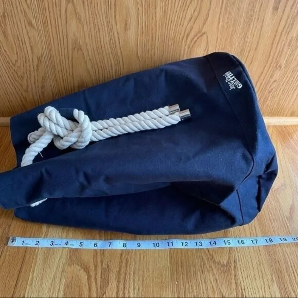 Jean Paul Gaultier Lg Navy Canvas Duffle Backback Nautical Rope‎ Drawstring